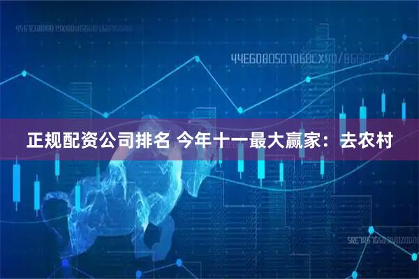 正规配资公司排名 今年十一最大赢家：去农村